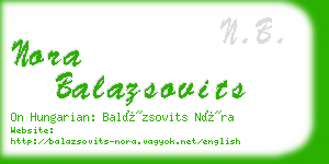 nora balazsovits business card